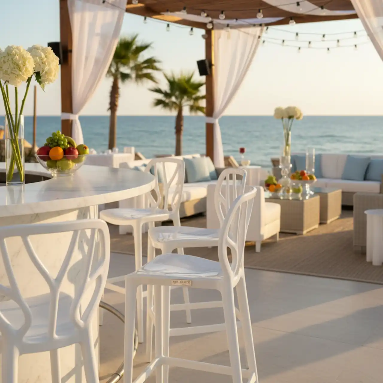 Стул барный белый masters