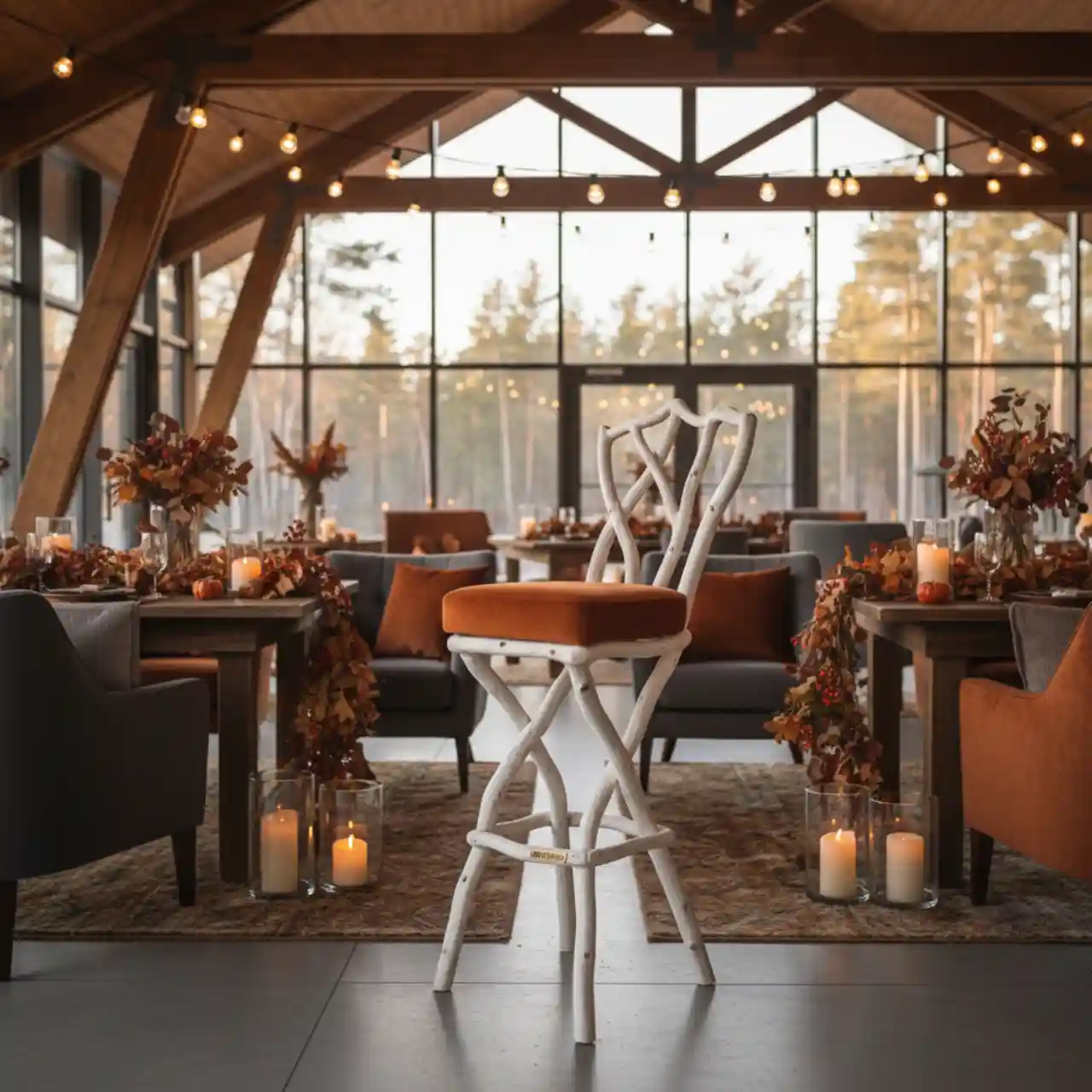 Стул барный белая береза с эффектом Ува S