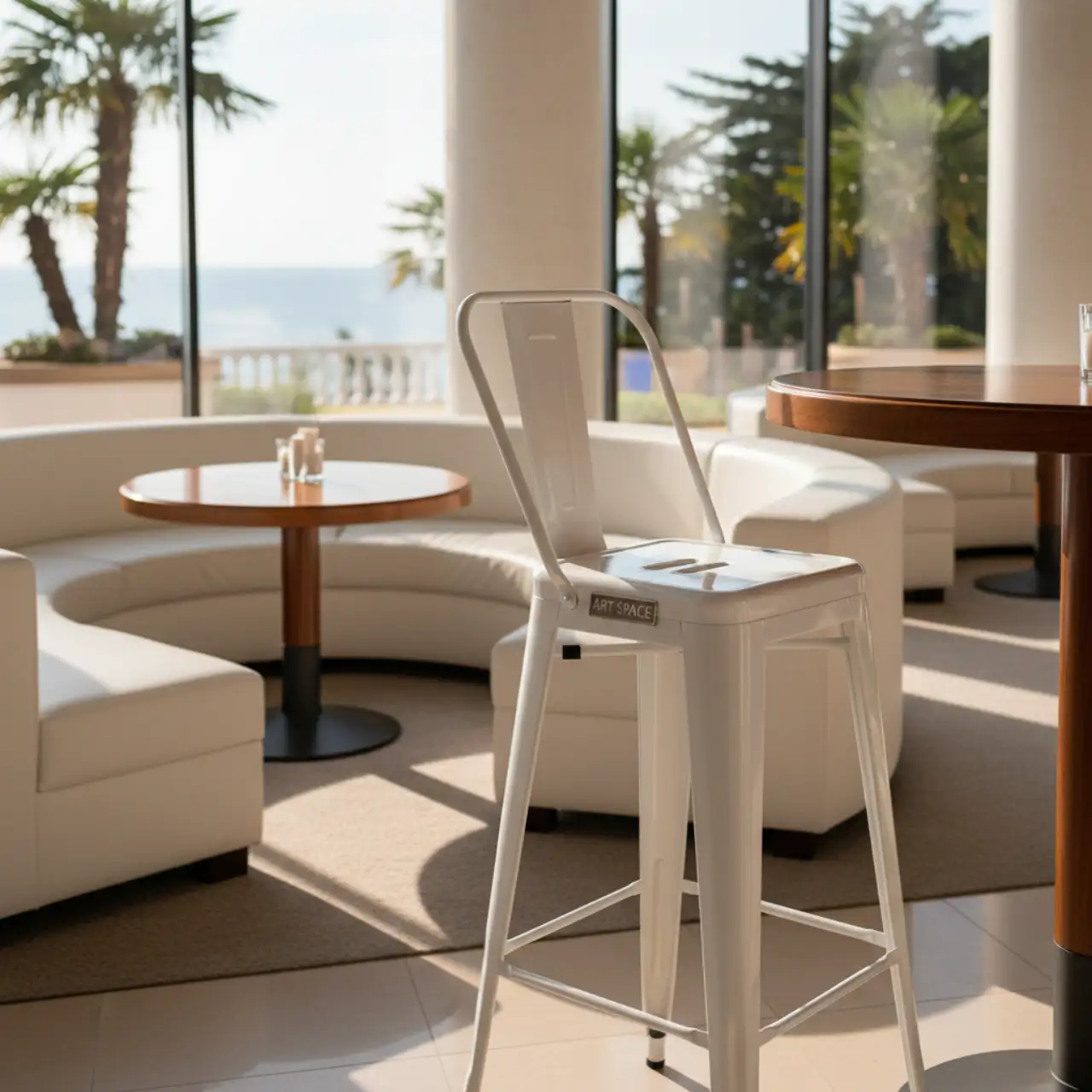 Стул барный Tolix белый глянцевый