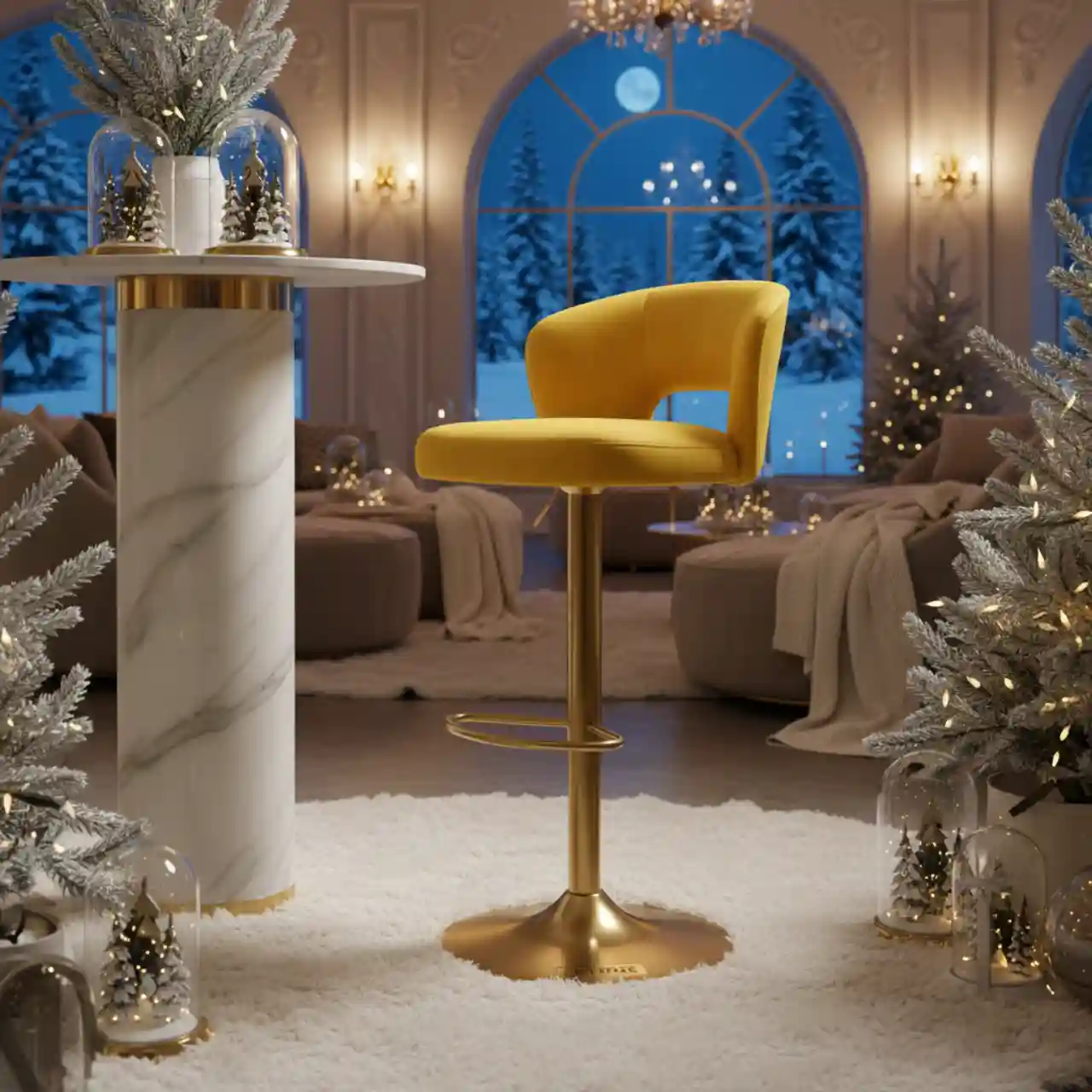 Стул барный Oscar желтый