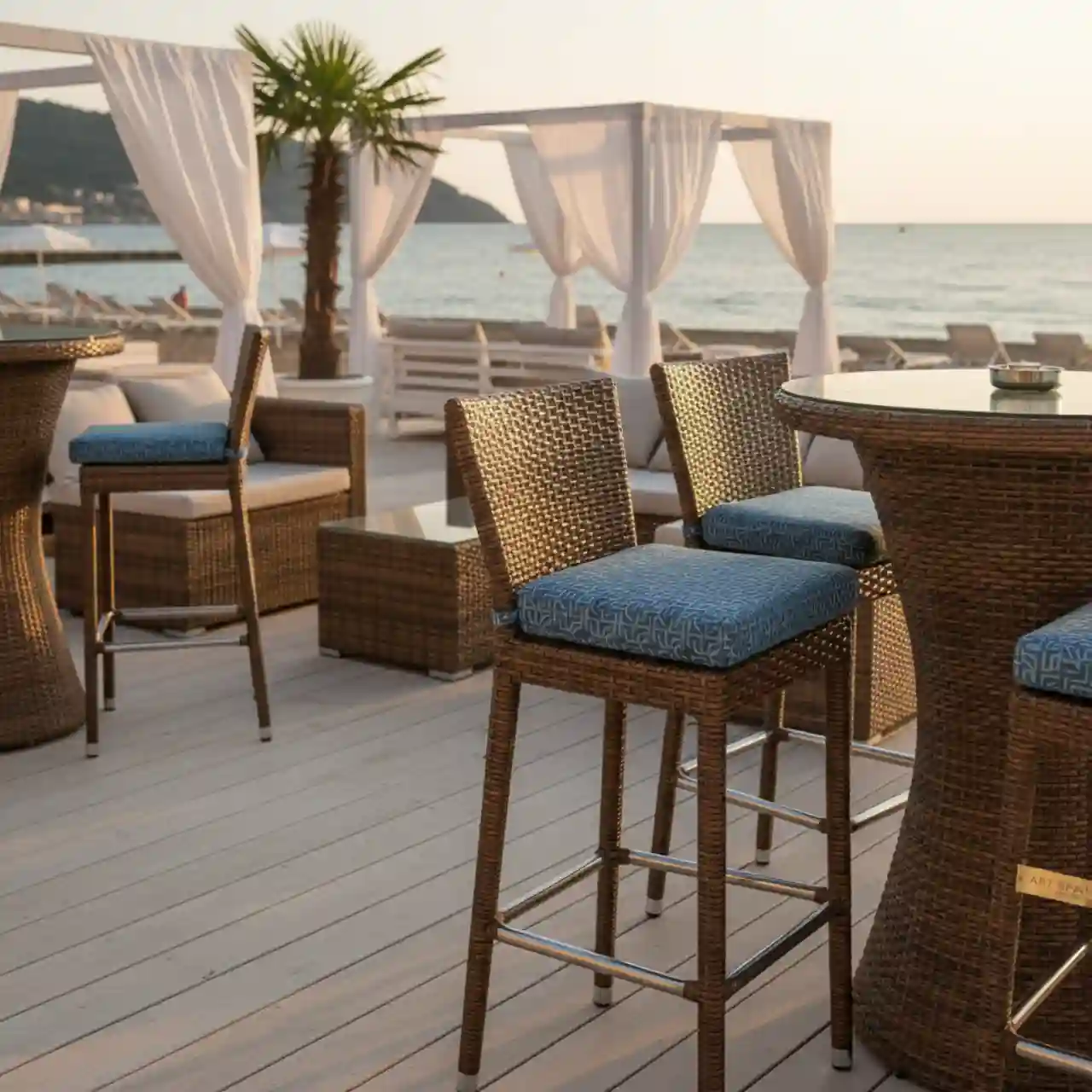 Стул барный Orient коричнево голубой