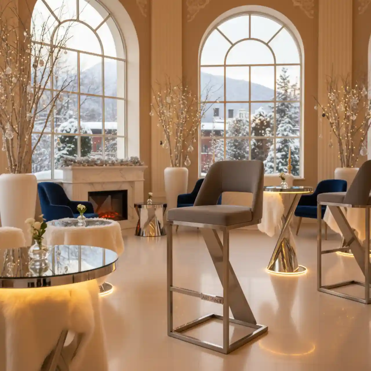 Стул барный Mobius Bar Square серый