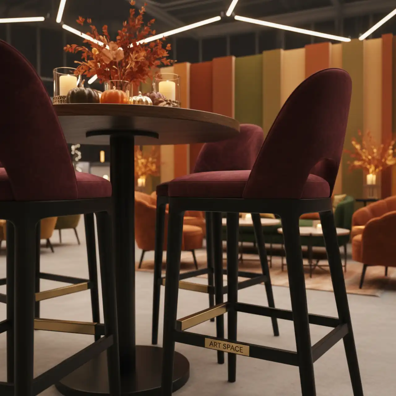 Стул барный Mars велюр Вэлла бук черная морилка