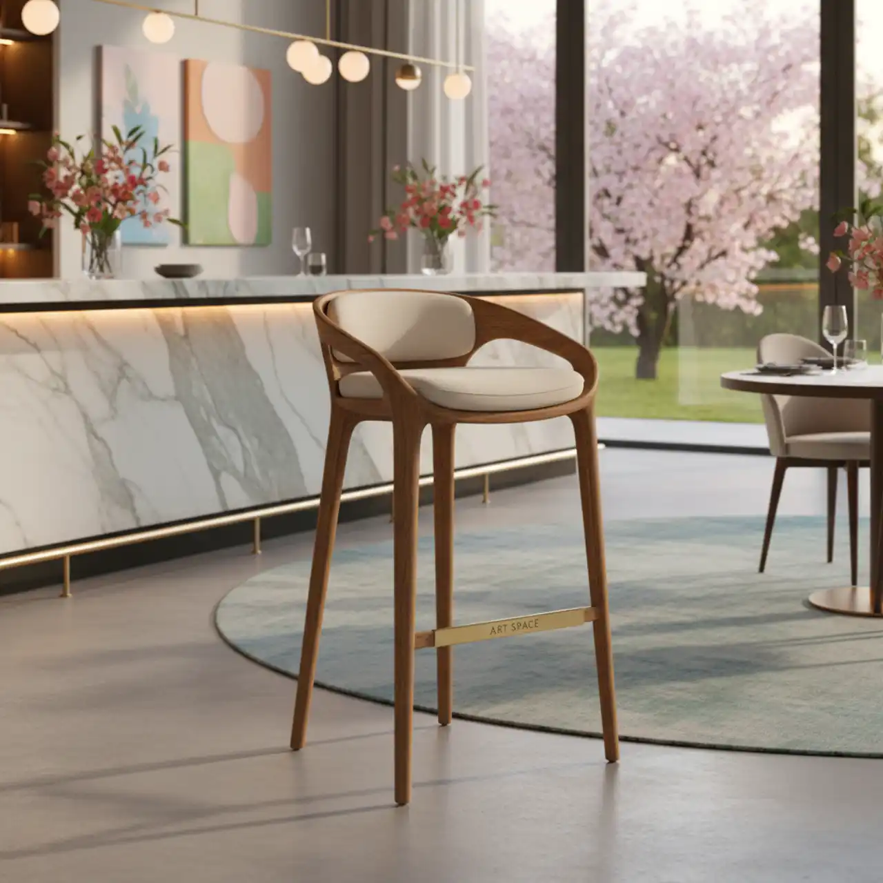 Стул барный Marta натуральный дуб массив