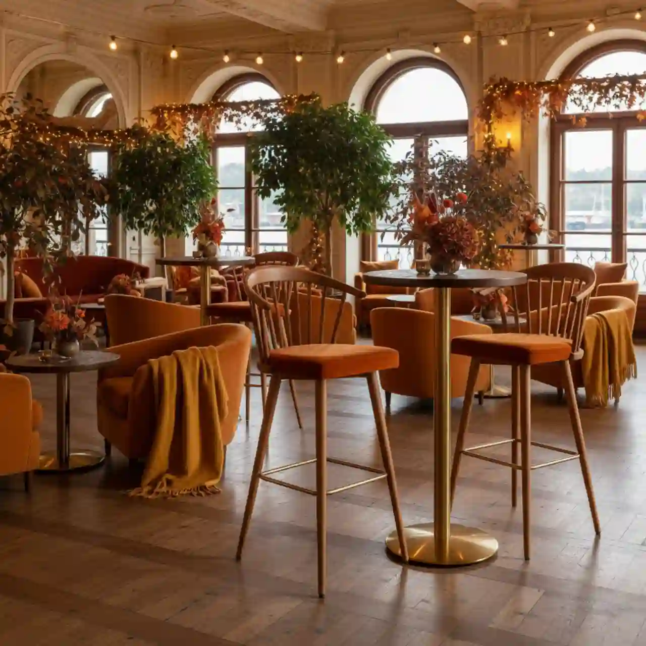 Стул барный Marta массив дуба натуральный коньяк