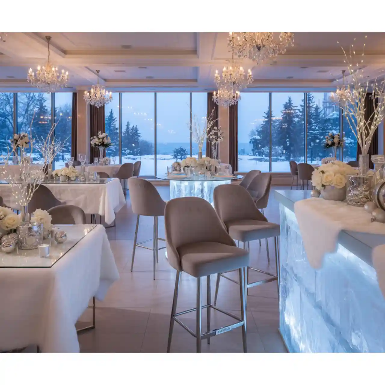 Стул барный Mars серый велюр