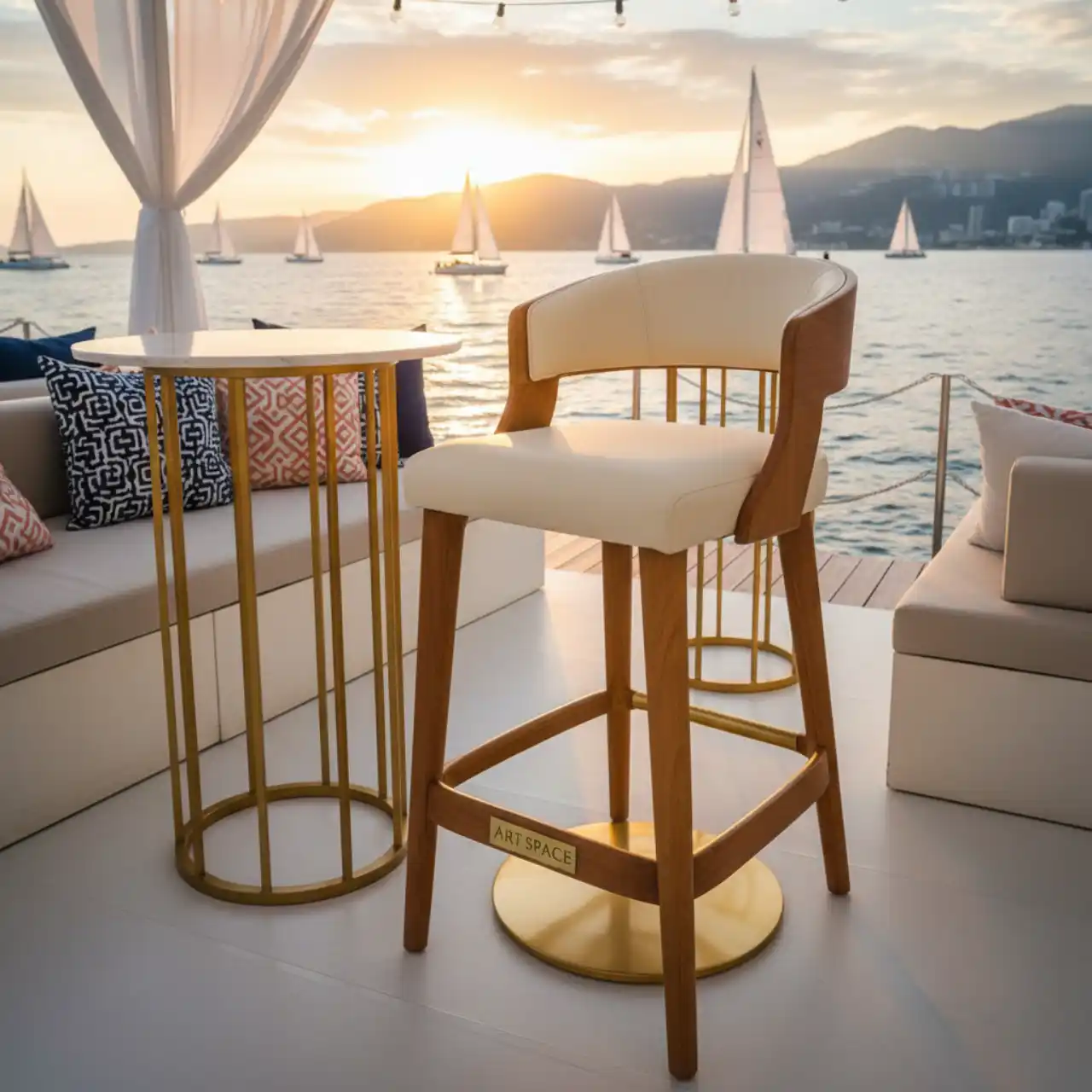 Стул барный Lisa с обивкой