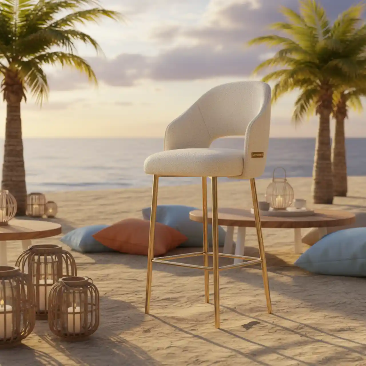 Стул барный Kasia Stool с обивкой