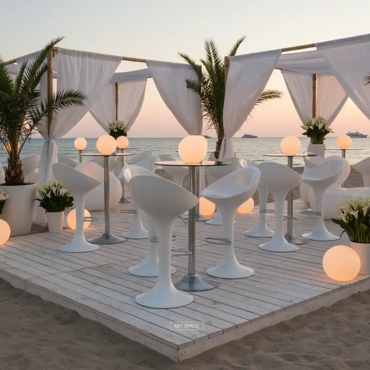 Стул барный Hi Tech White