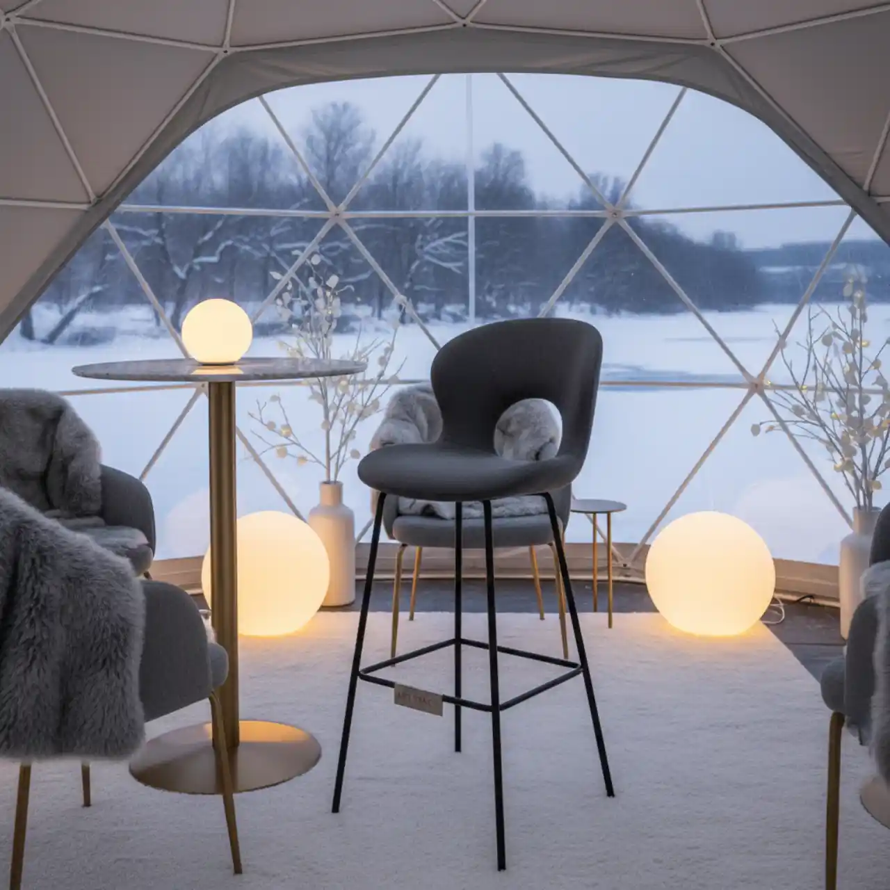 Стул барный Flow темно серый RAL