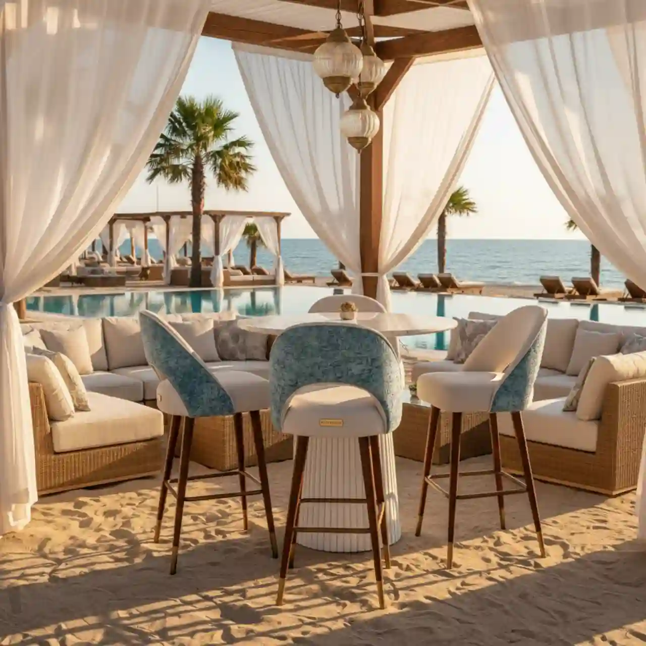 Стул барный Hesse с обивкой