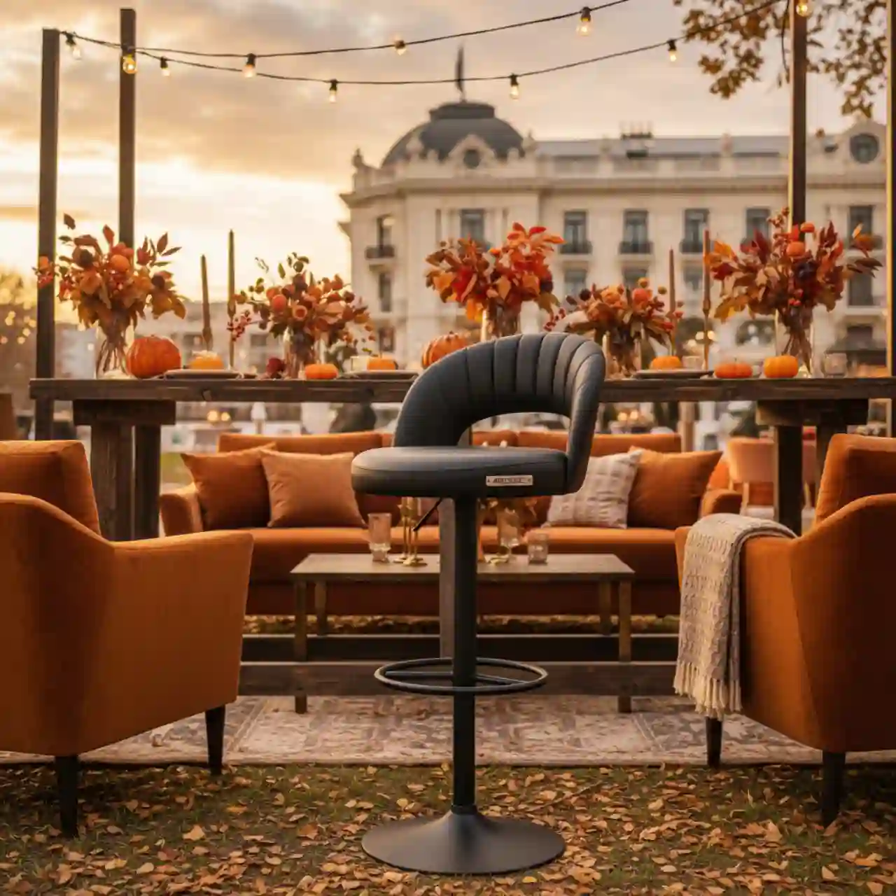 Стул барный Edisson черный