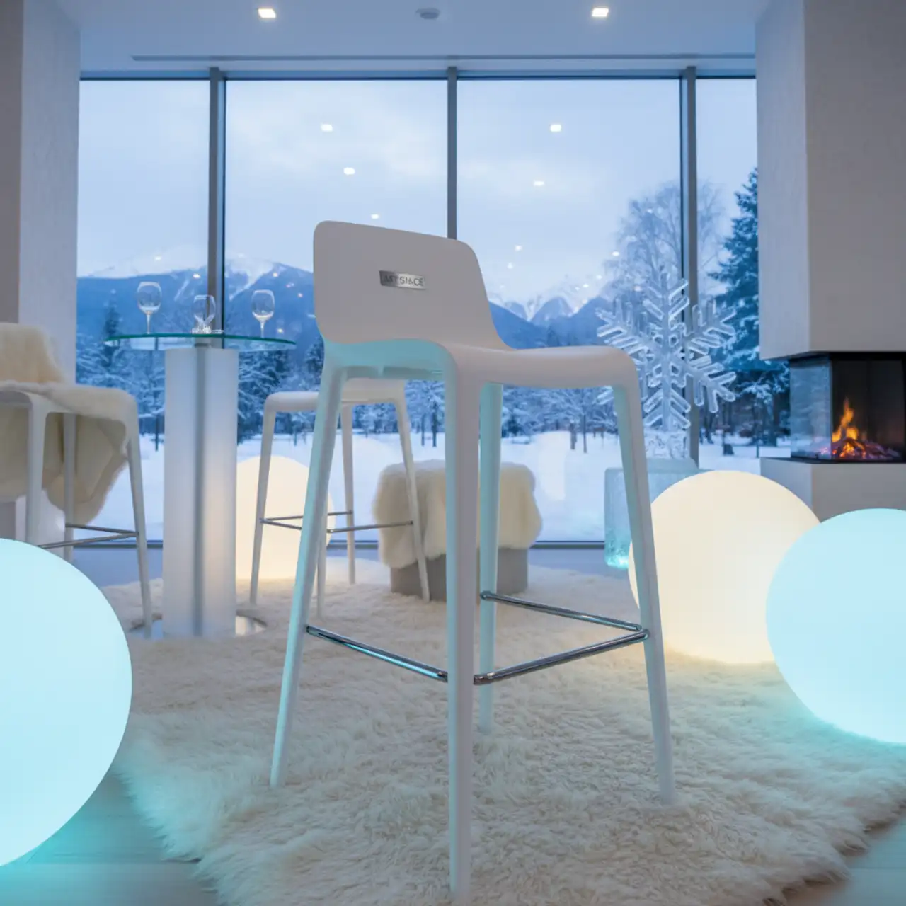 Стул барный Flow RAL белый