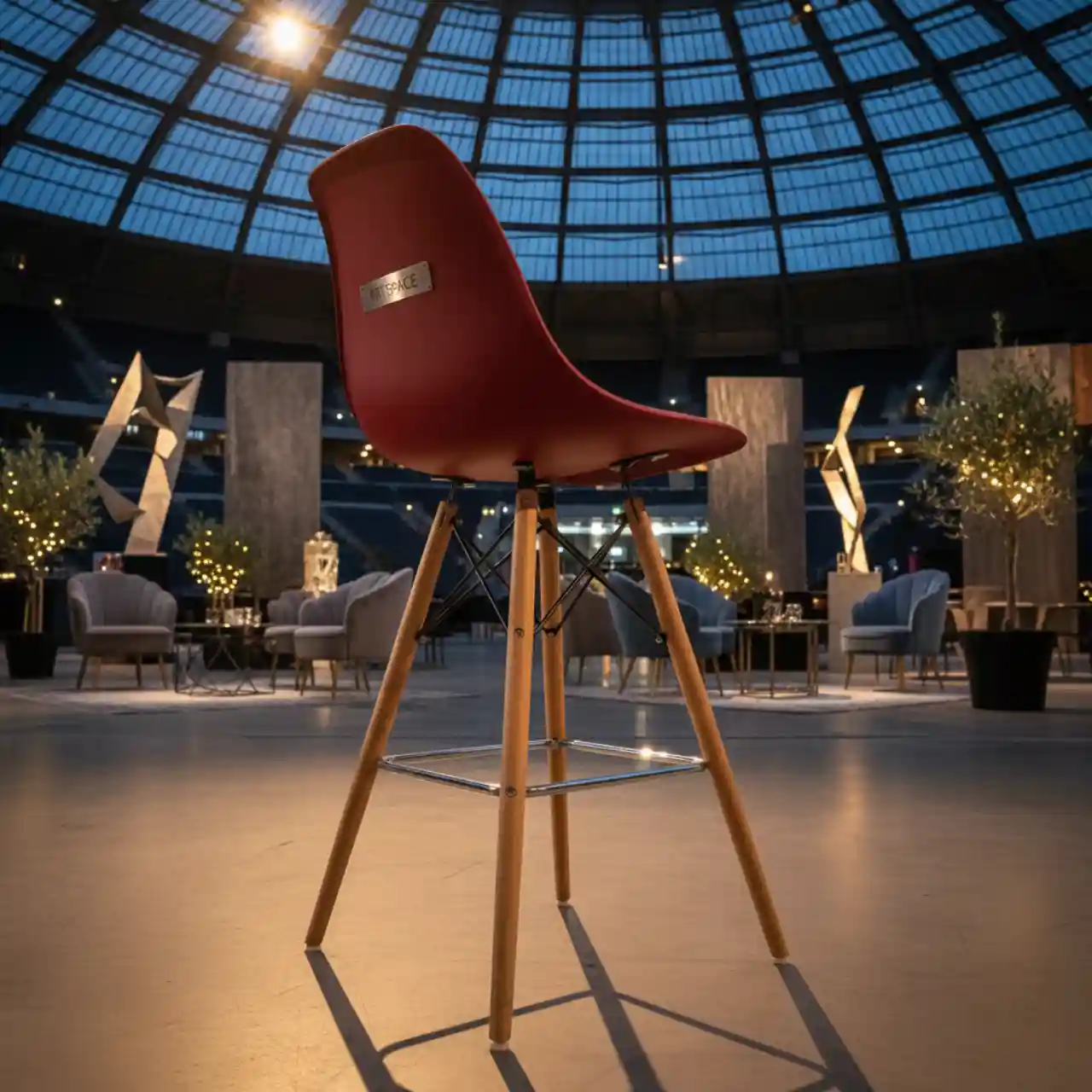 Стул барный Eames красный