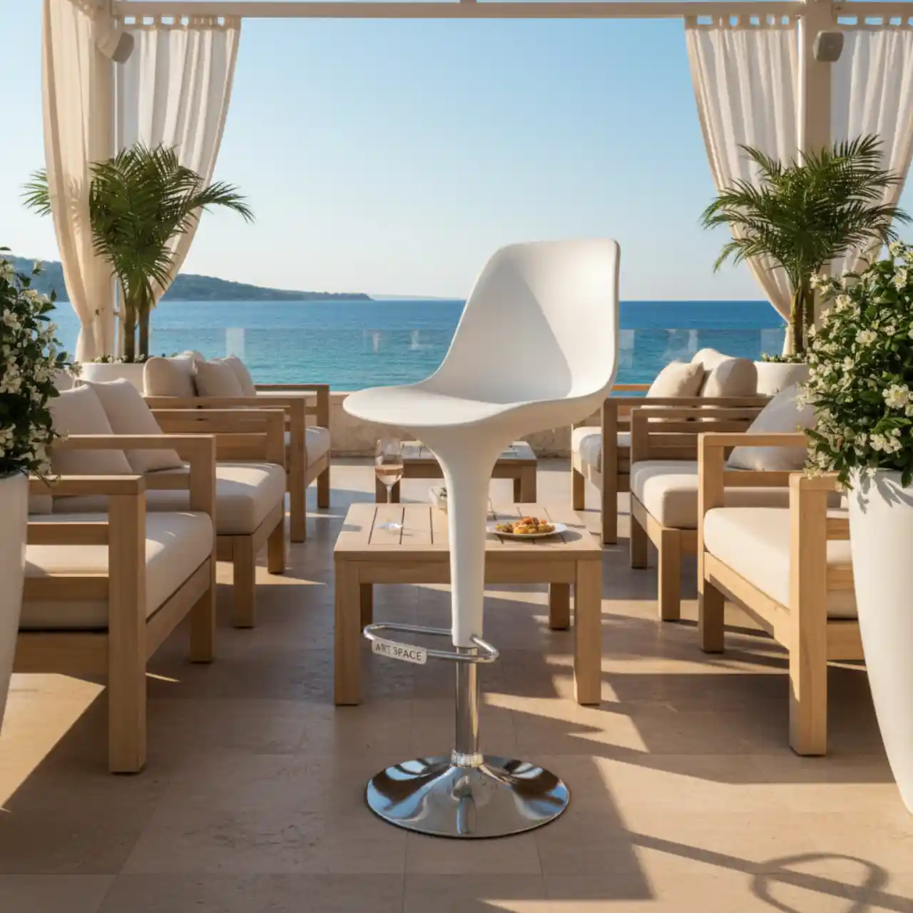 Стул барный Edisson белый