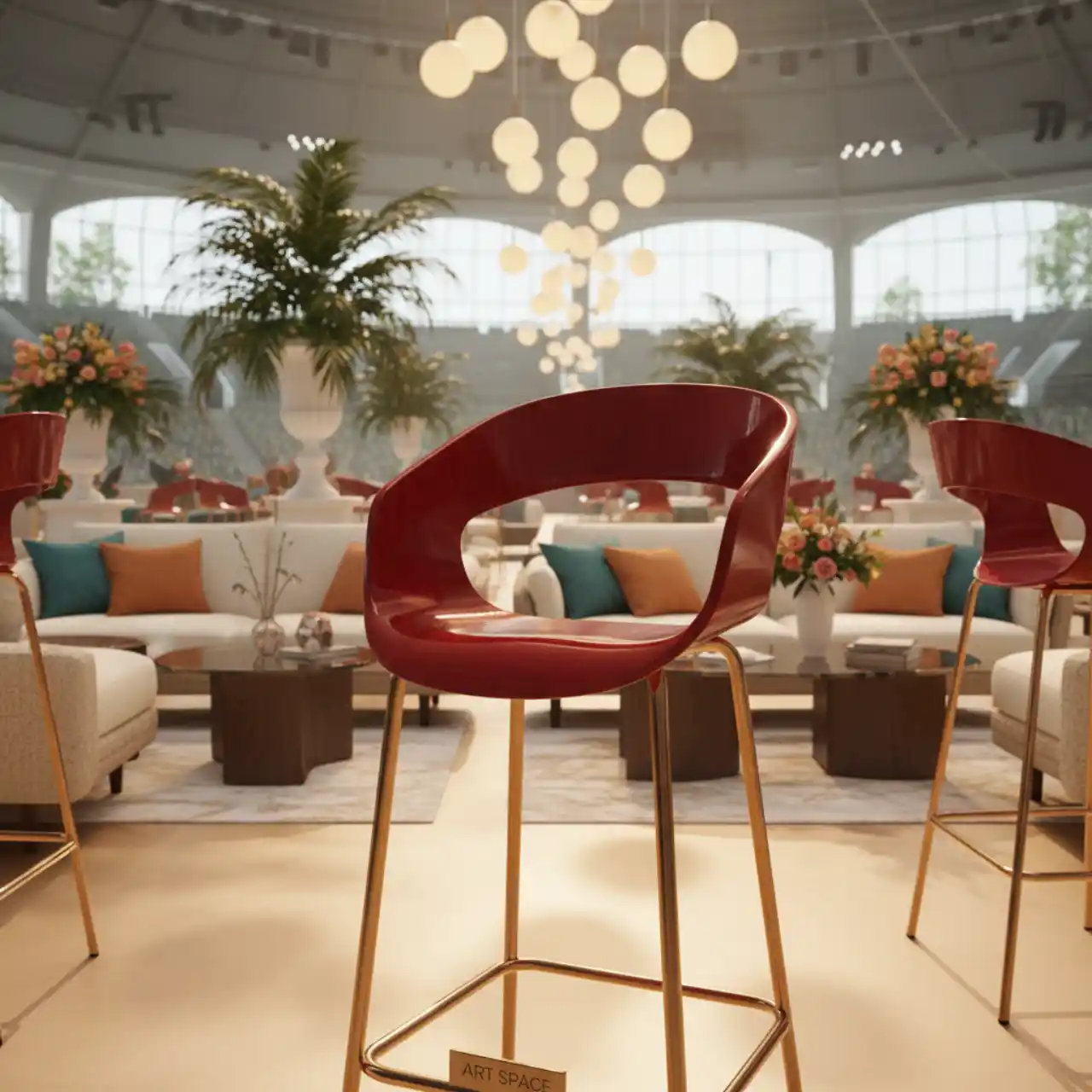 Стул барный Corona вишневый