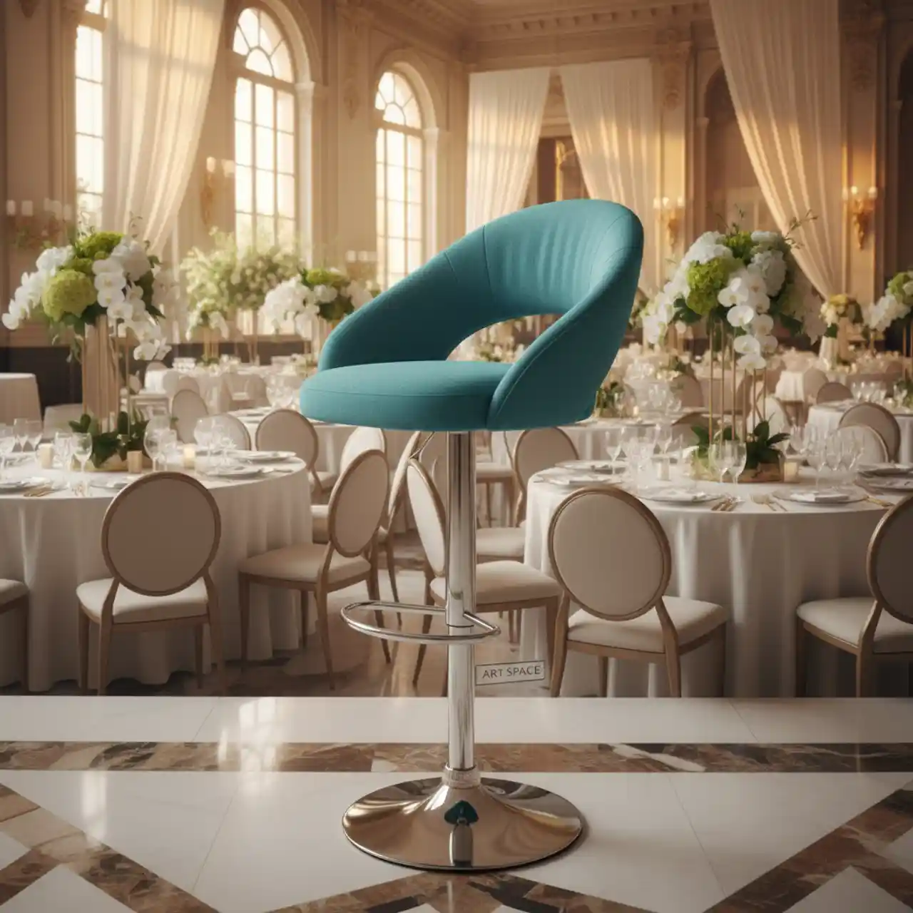 Стул барный Flash ткань бирюзовая