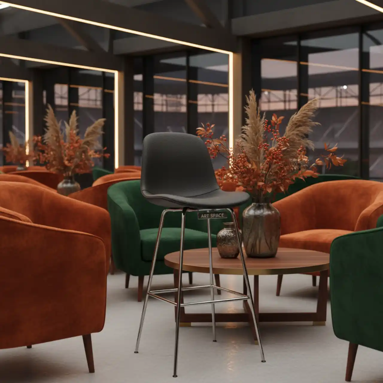 Стул барный Eames черный