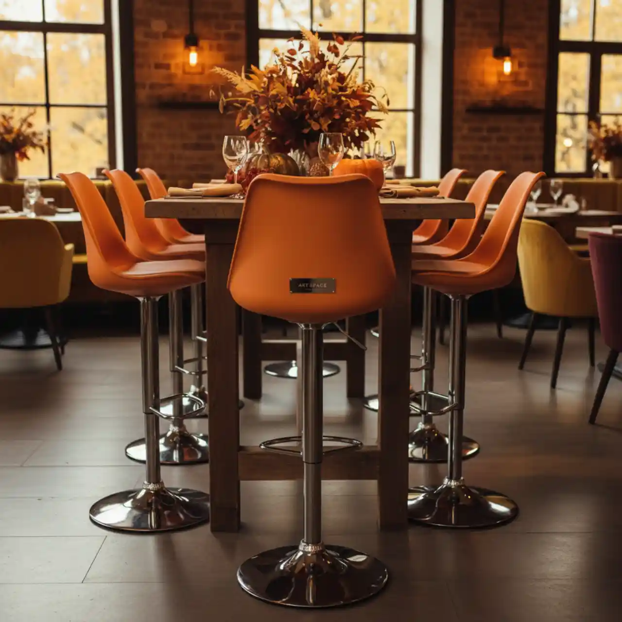 Стул барный Bombo оранжевый пластиковый