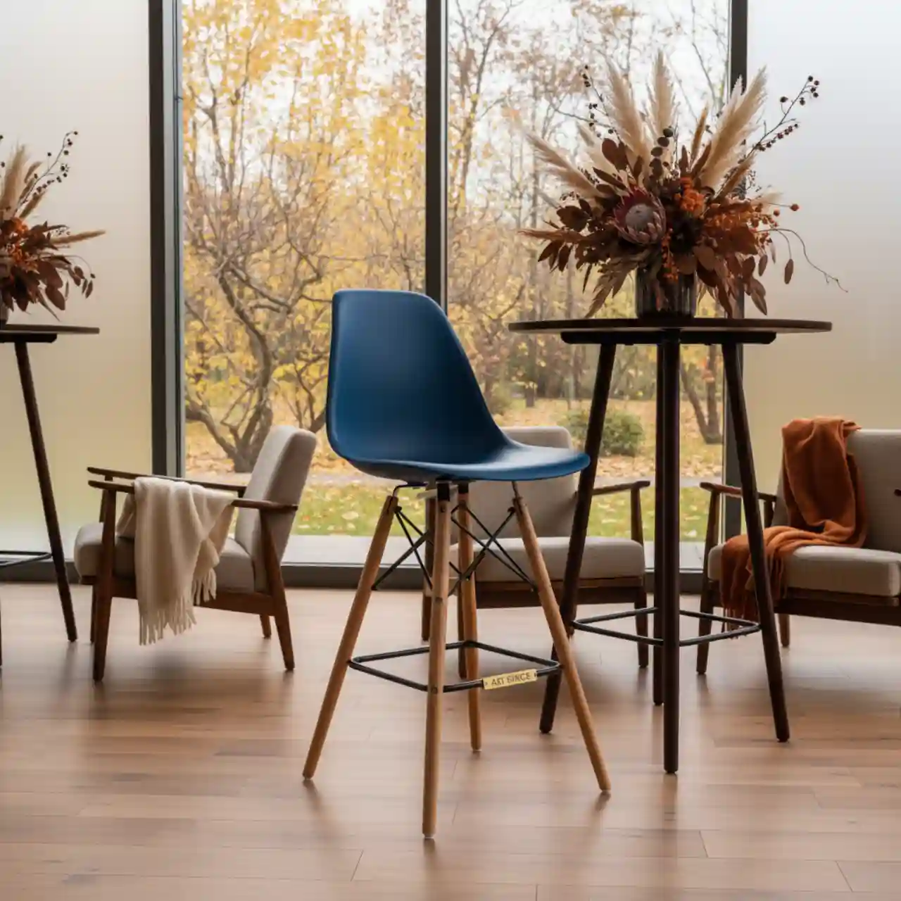 Стул Eames DSW Butterfly барный синий