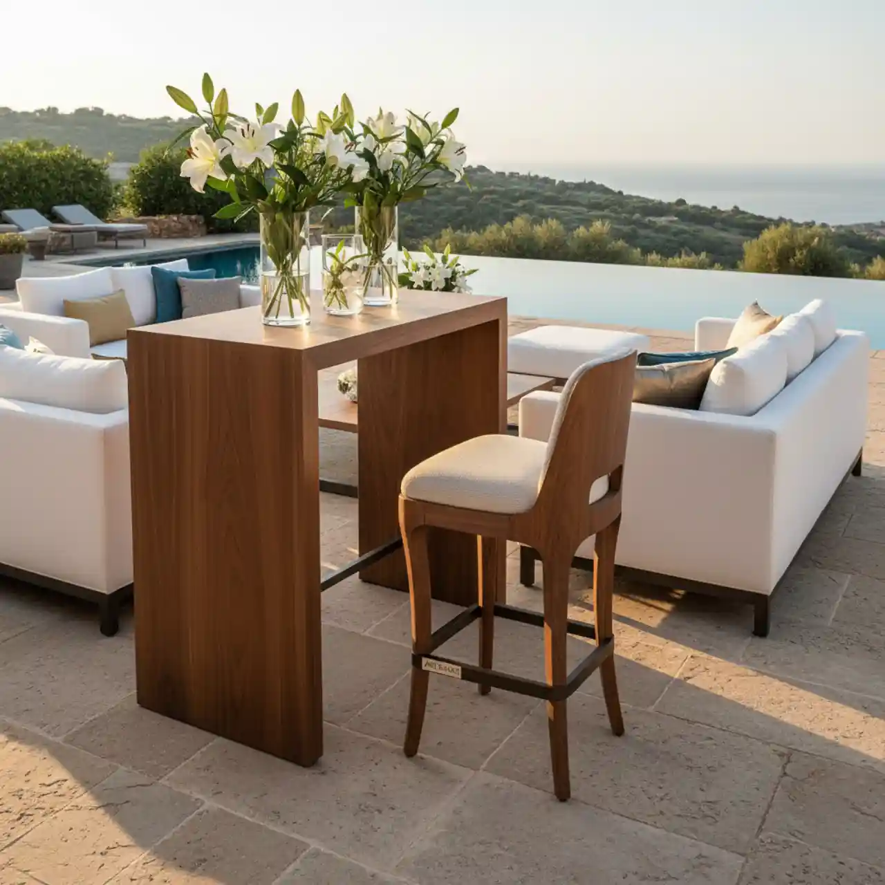 Барный стул Франклин с упором для ног орех