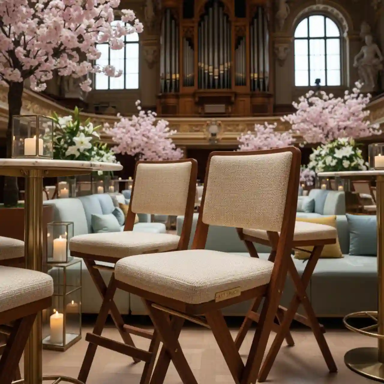 Барный стул складной Франклин бежевый