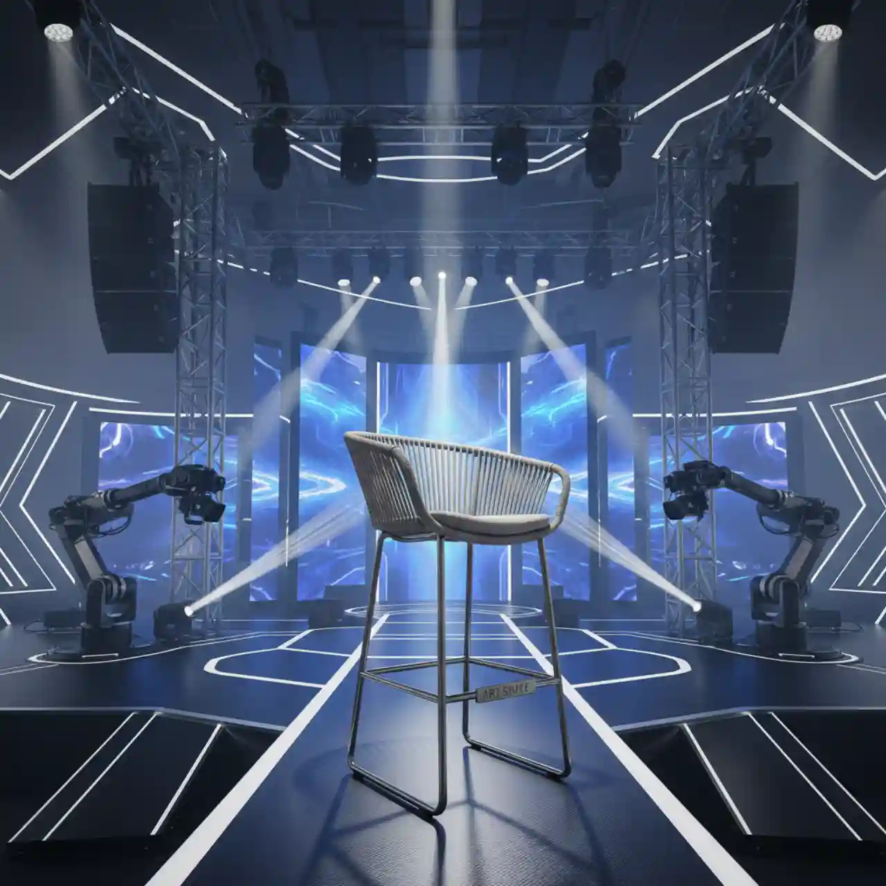 Барный стул Марсель плетеный из светло серого роупа стальной каркас