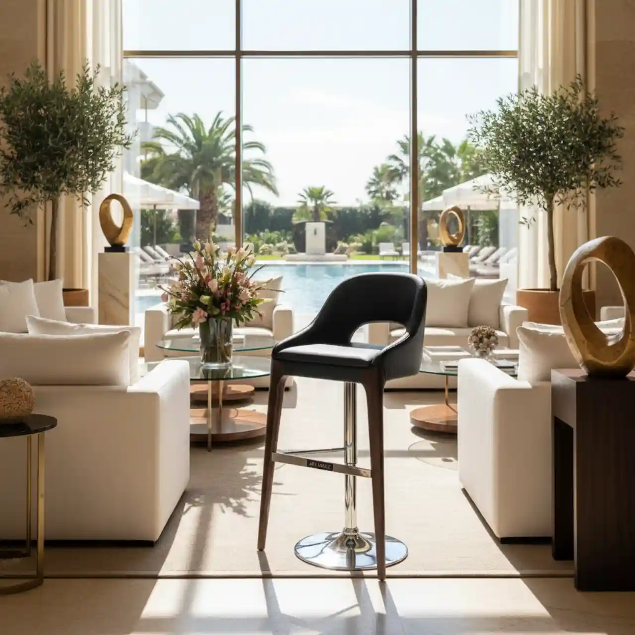 Барный стул Стэн черная кожа