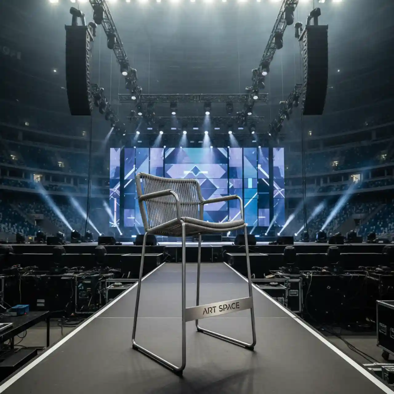 Барный стул плетеный из светло серого роупа Марсель