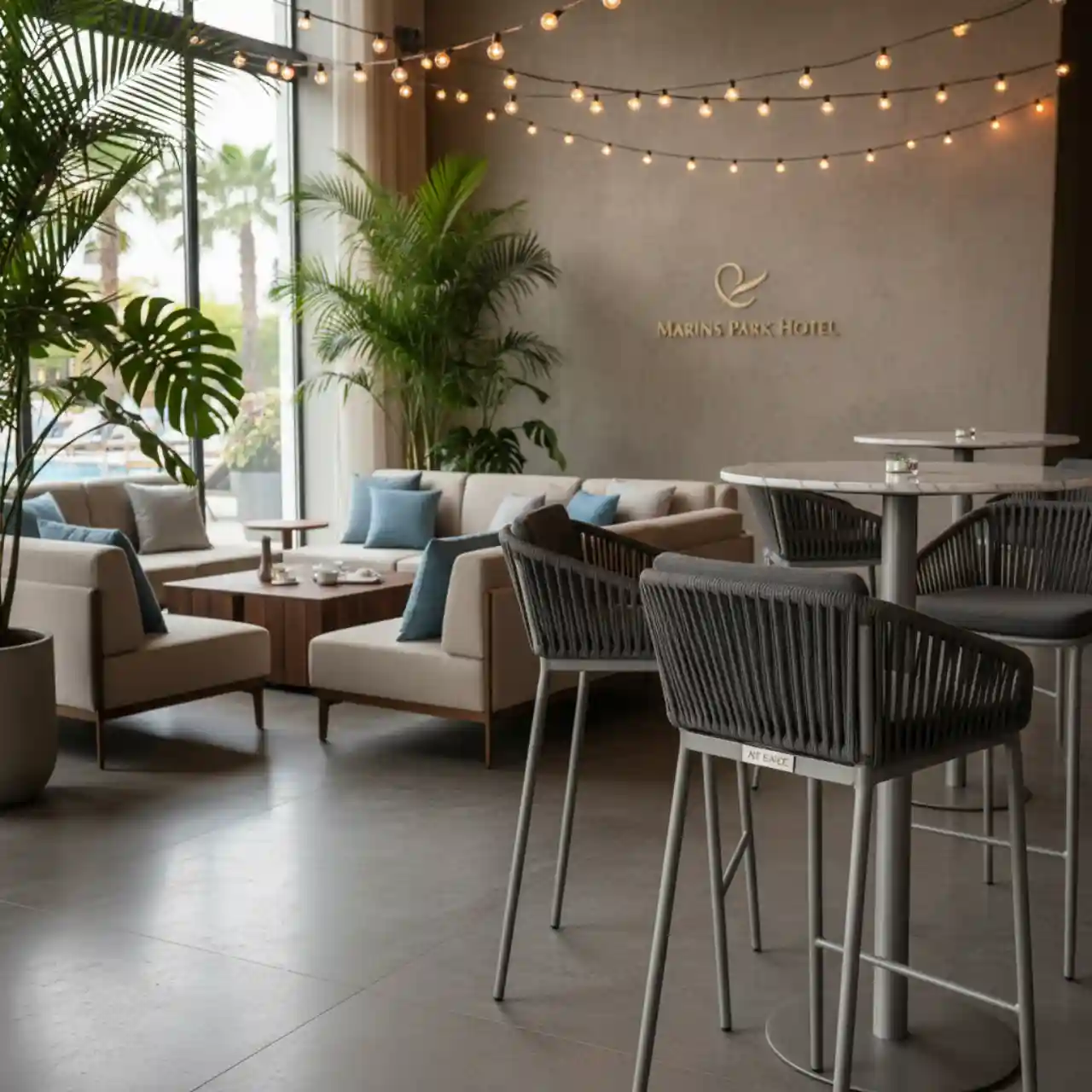 Барный стул Марсель сталь серый роуп темно серая ткань