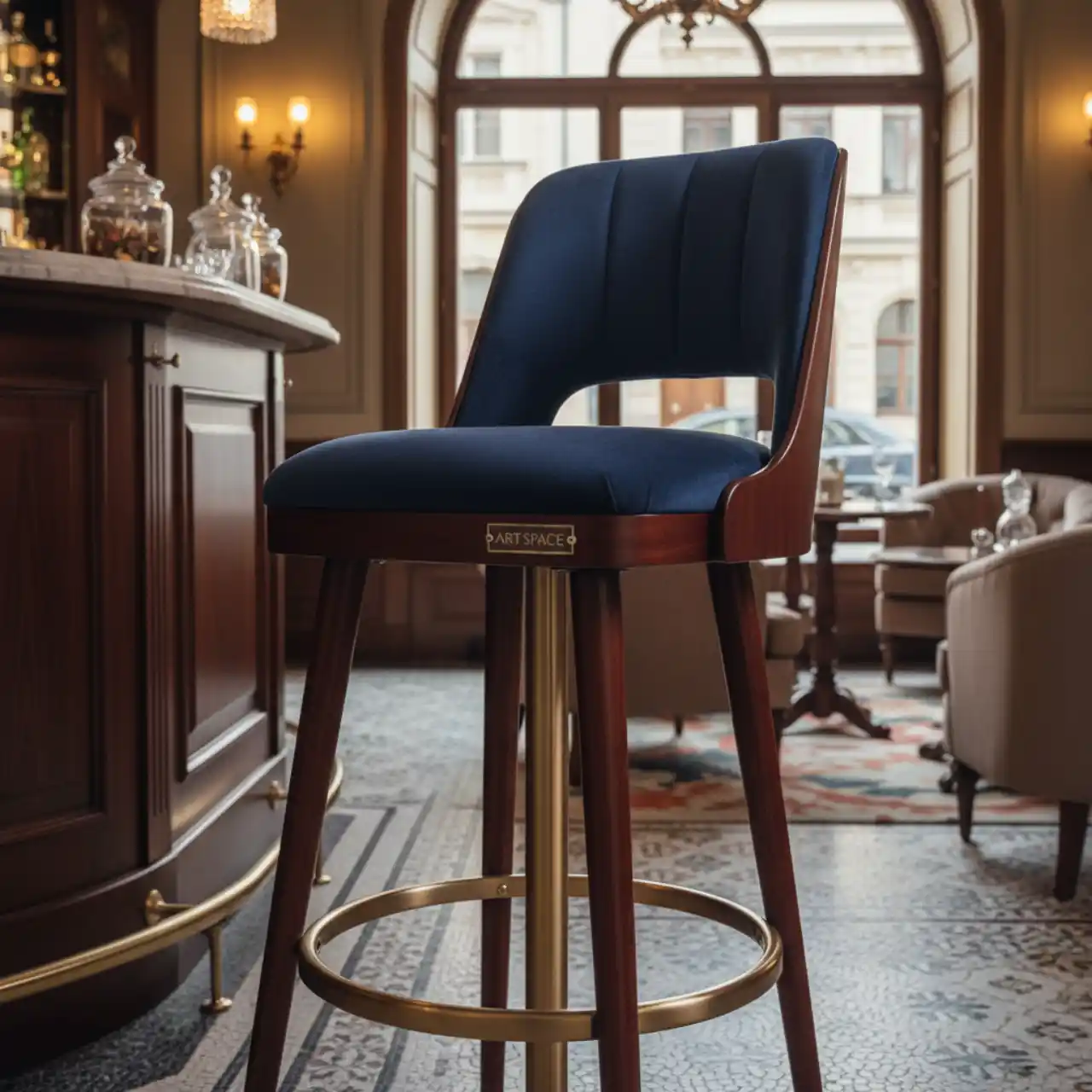 Барный стул с упором для ног