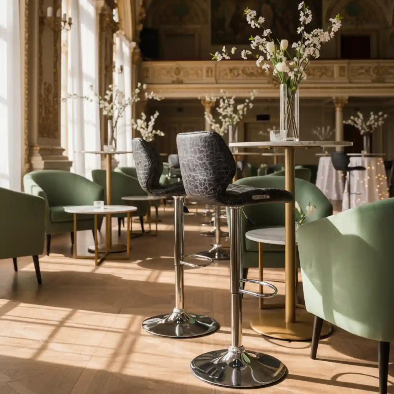 Барный стул регулируемый черный Crack