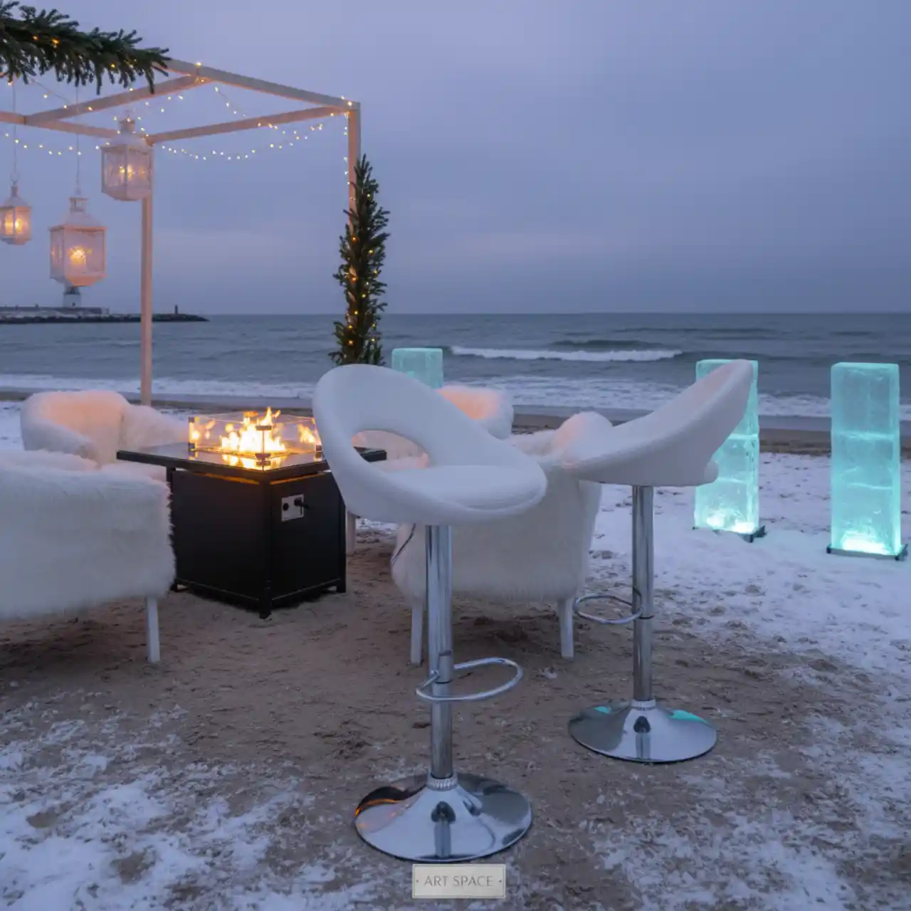 Барный стул регулируемый белый Billy