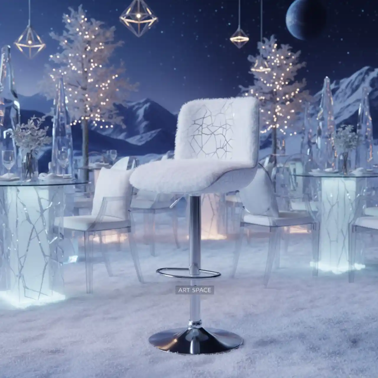 Барный стул регулируемый белый Crack