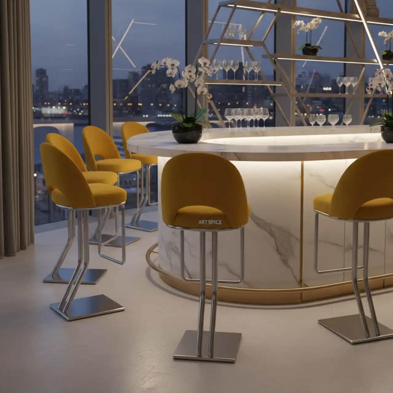 Барный стул Марк желтый