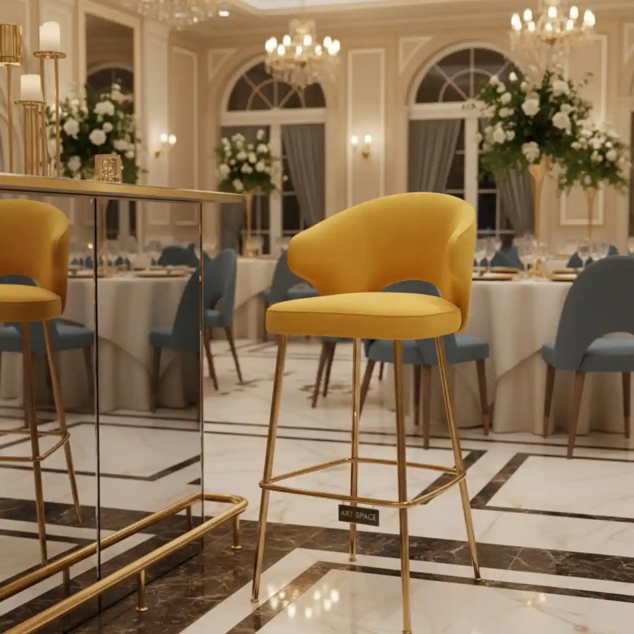 Барный стул Маркус Ван желтый