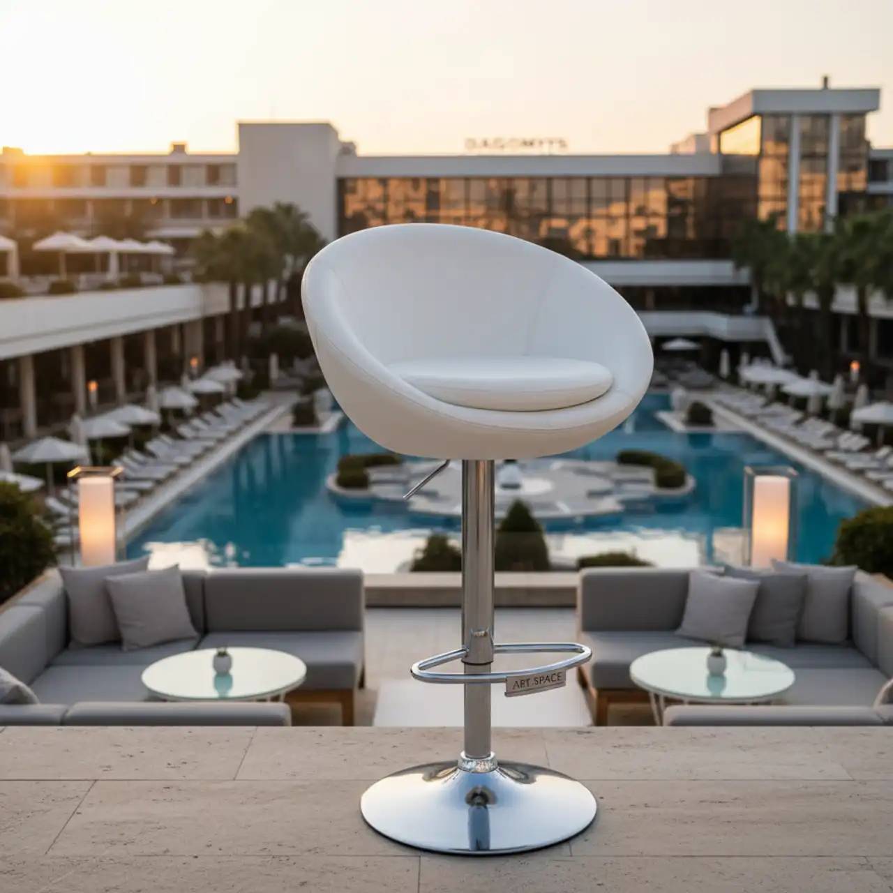 Барный стул Краков экокожа белая