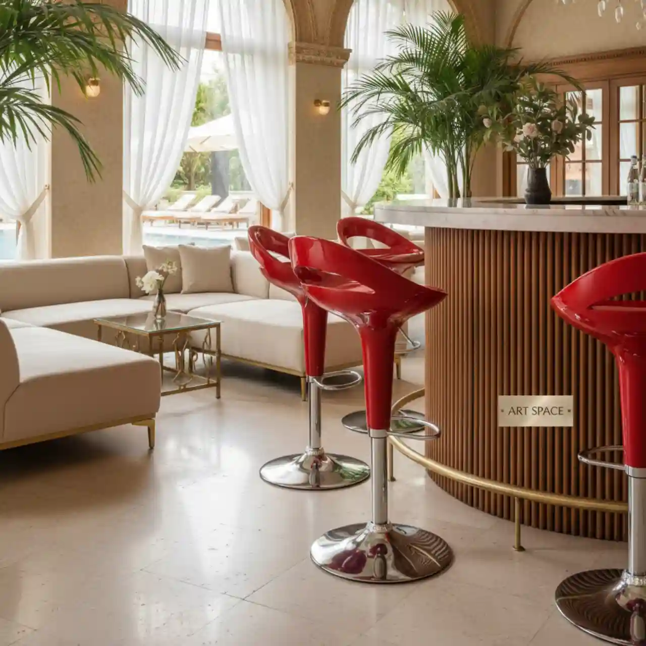 Барный стул красный Bombo Red