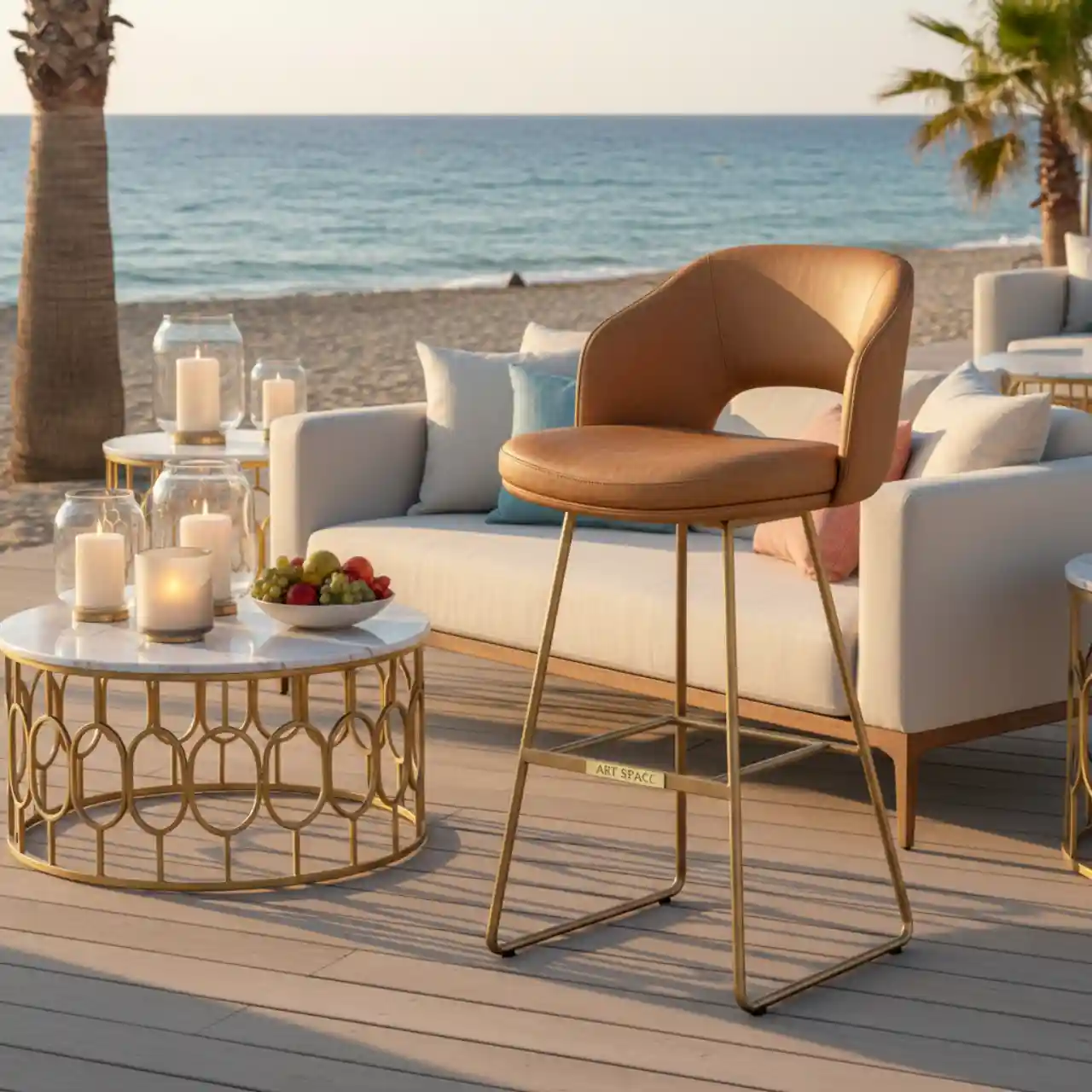 Барный стул из экокожи