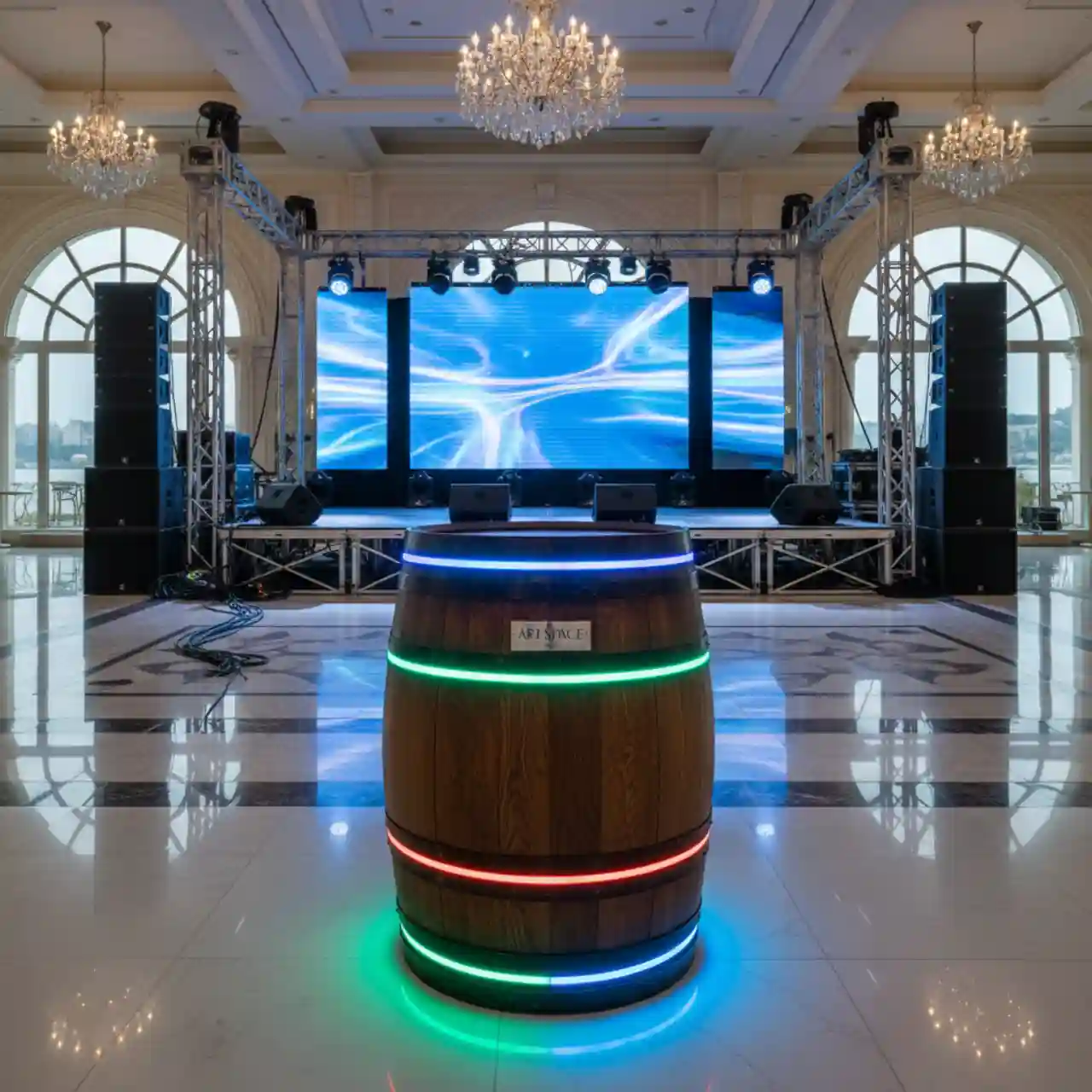 Барный стул бочка с LED подсветкой