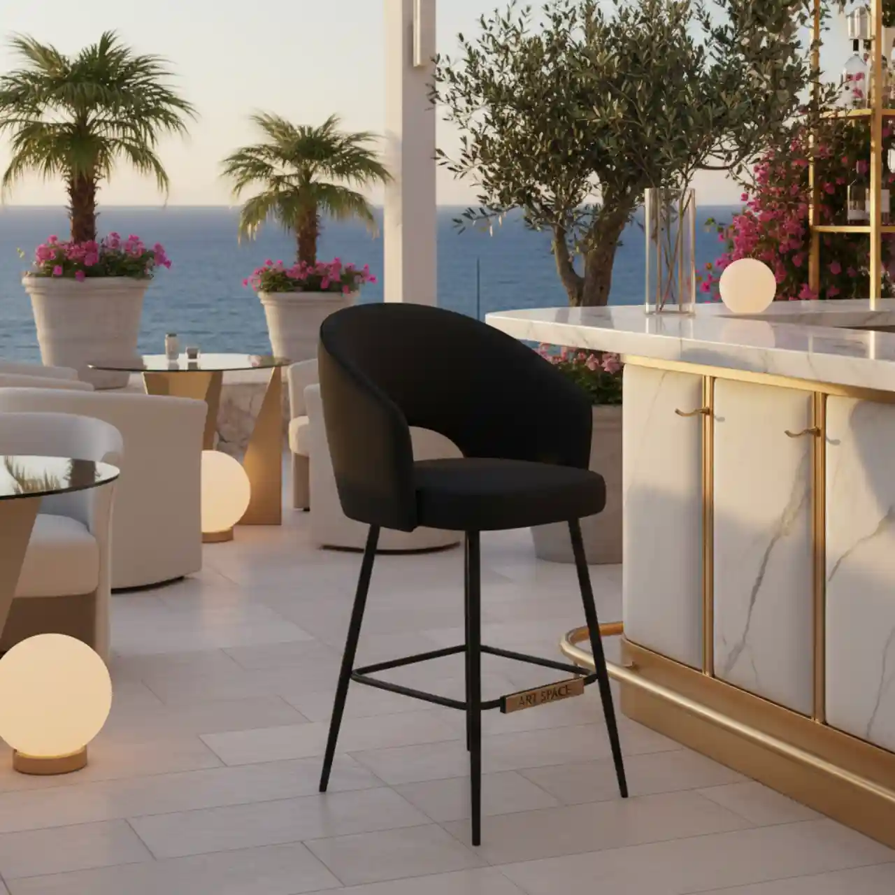 Барный стул Morbido черный