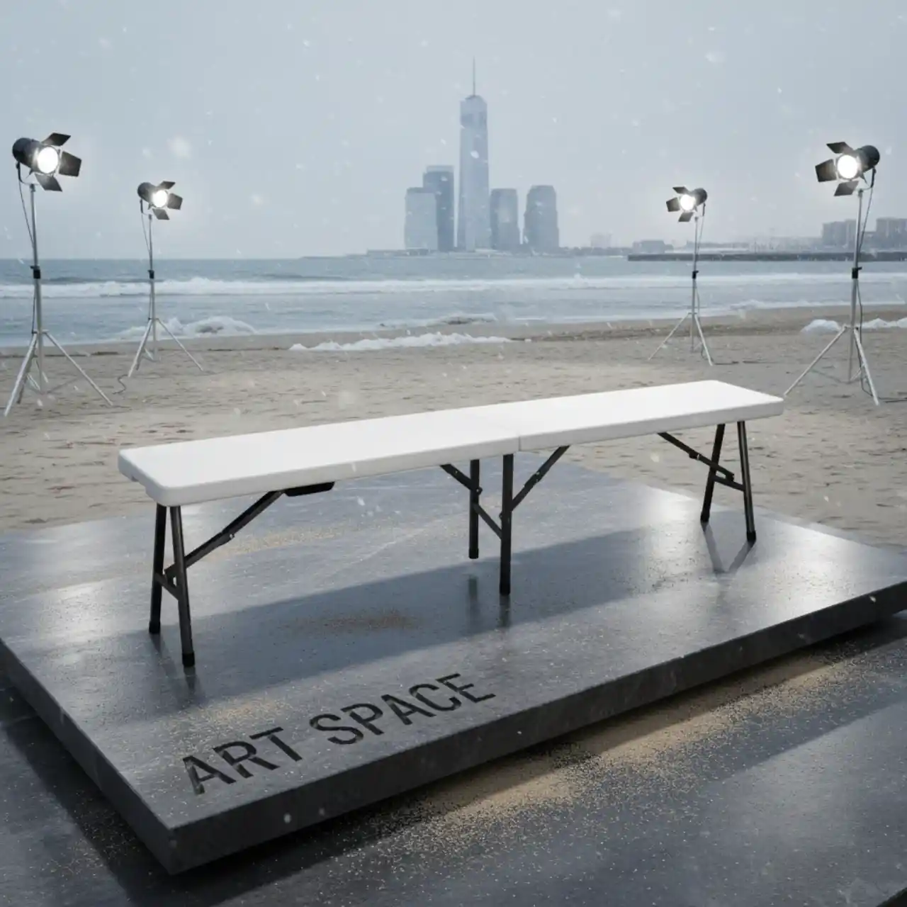 Скамья (лавочка) складная светлая