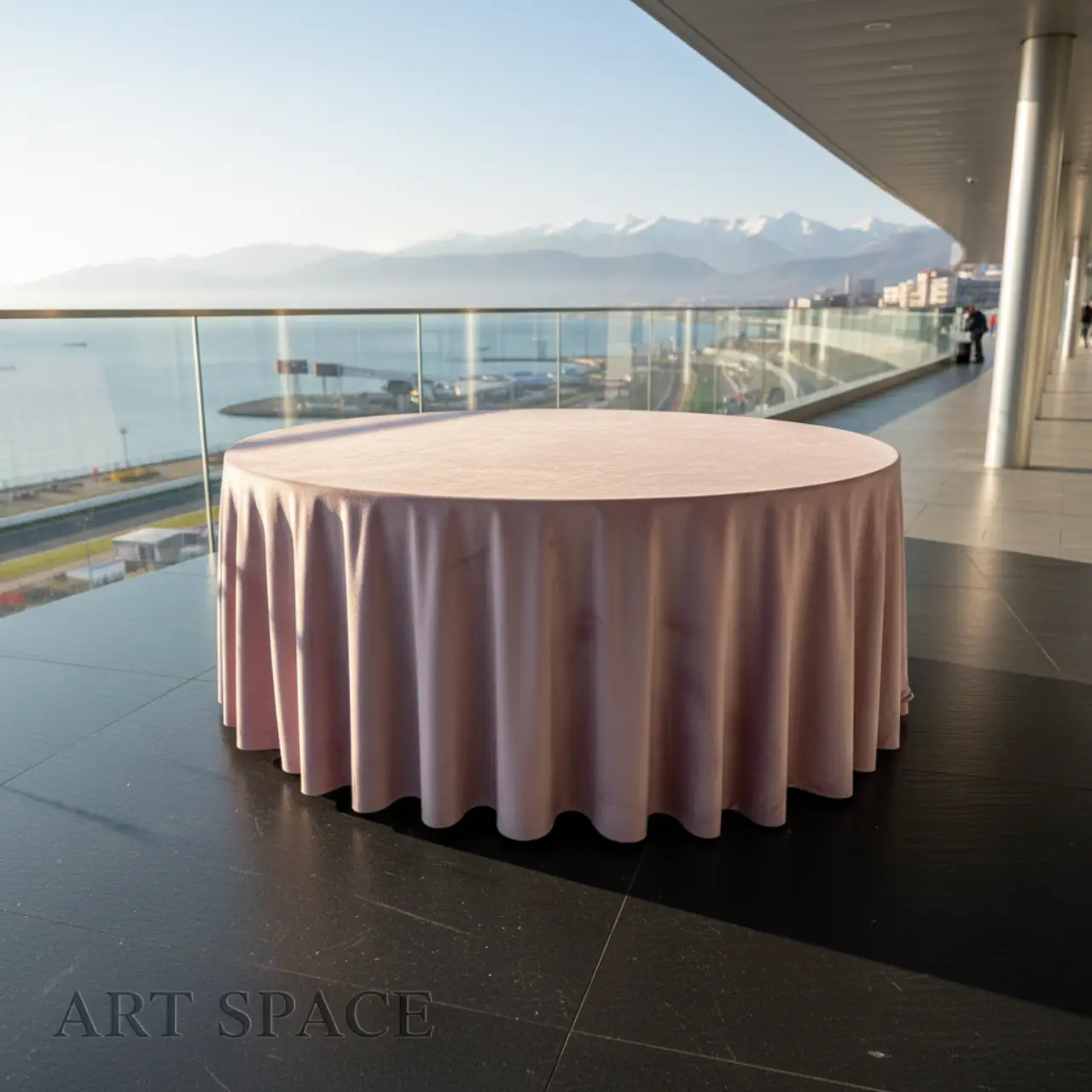 Скатерти круглые пыльно-розового цвета