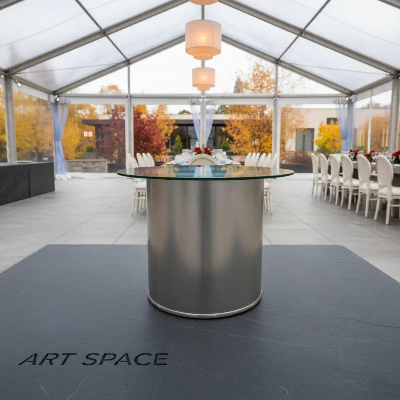 Столы журнальные БОЧКА для брендирования с разнообразными вариантами СТОЛЕШНИЦ