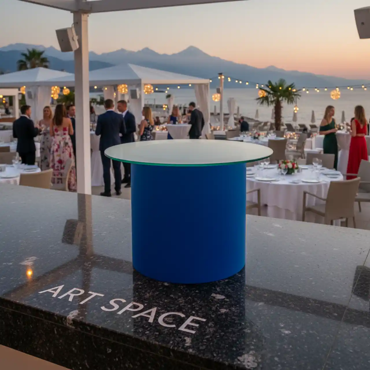 Столы журнальные GLASS TOKIO синие