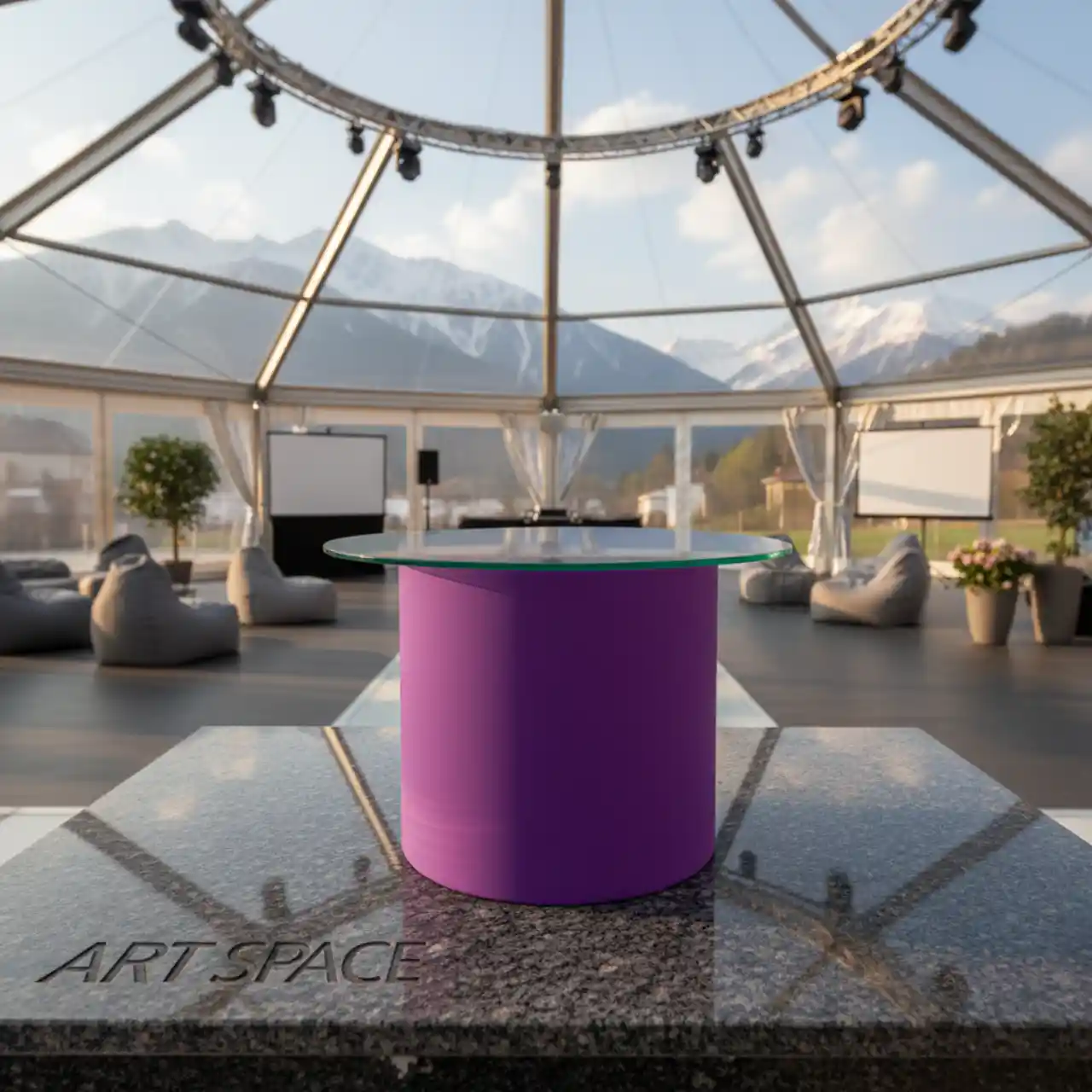 Столы журнальные GLASS TOKIO фиолетовые