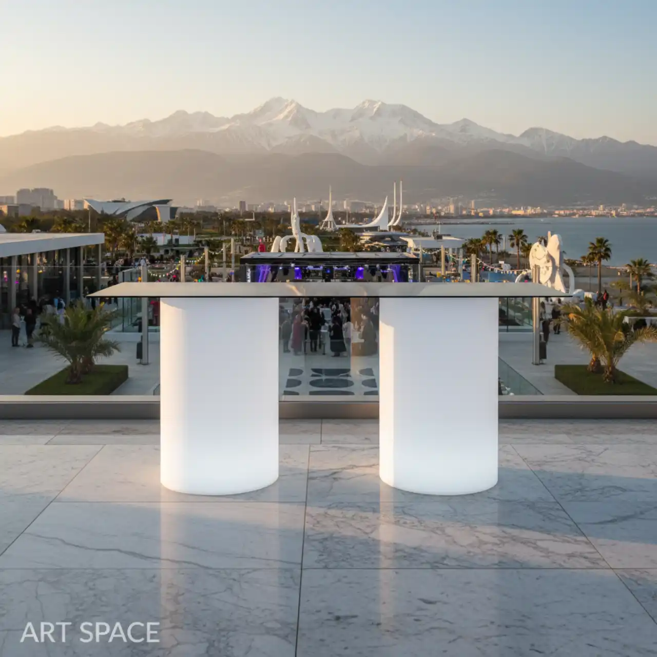 Столы коктейльные дизайнерские светящиеся