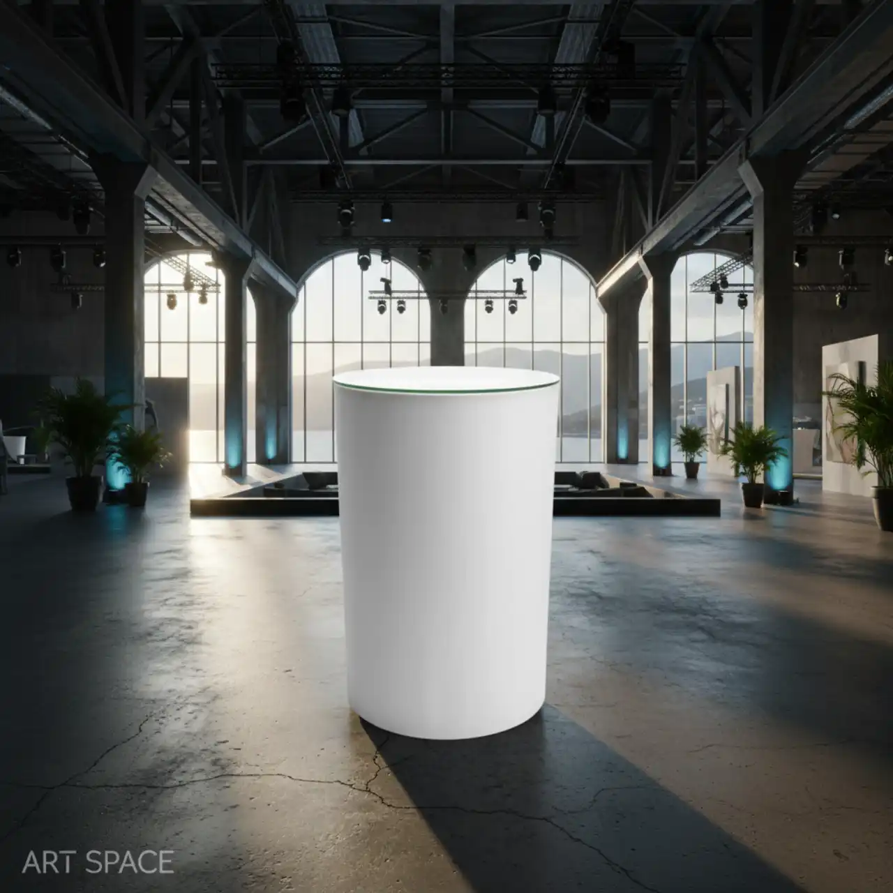 Столы коктейльные БОЧКА с белым чехлом и СТЕКЛЯННОЙ столешницей.