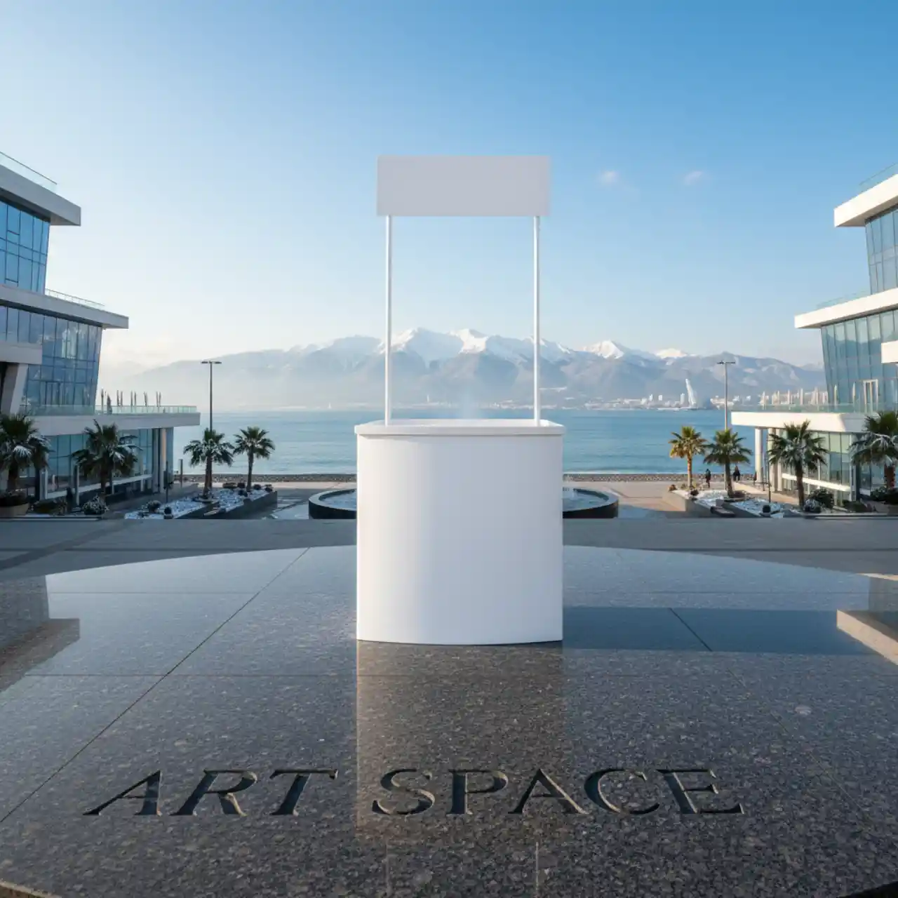 Мобильные ПРОМО стойки с фризом