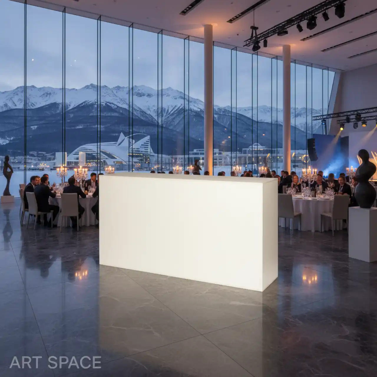 Стойки информационная ресепшен 200 см. ЛДСП. Для помещений и улицы в сухую погоду